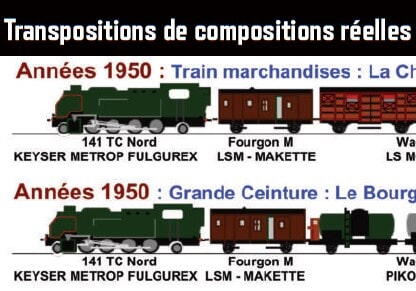 Transpositions de compositions réelles « tractées par les 141 TC Nord » : années 60 - 70